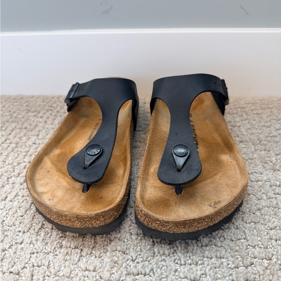 Birkenstock Gizeh Black Thong Sandals Size 37 EU 6-6.5 Women Birko-Flor Cork - Picture 6 of 8